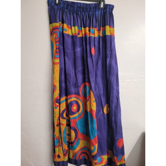 Magic Of The Moon Women’s Purple Skirt XL Elastic Waist Vibrant Circle Pattern - Picture 3 of 4